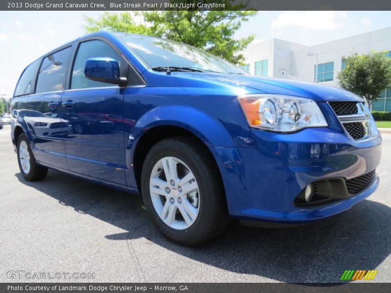 Blue Streak Pearl / Black/Light Graystone 2013 Dodge Grand Caravan Crew