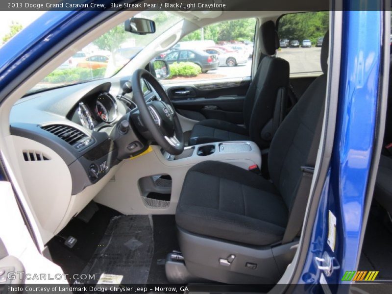 Blue Streak Pearl / Black/Light Graystone 2013 Dodge Grand Caravan Crew
