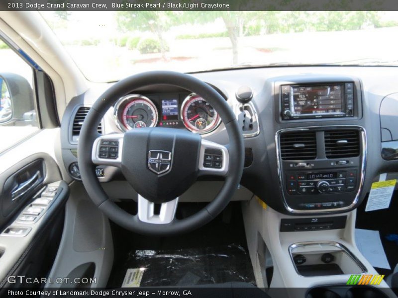 Blue Streak Pearl / Black/Light Graystone 2013 Dodge Grand Caravan Crew