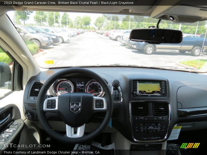 Brilliant Black Crystal Pearl / Black/Light Graystone 2013 Dodge Grand Caravan Crew
