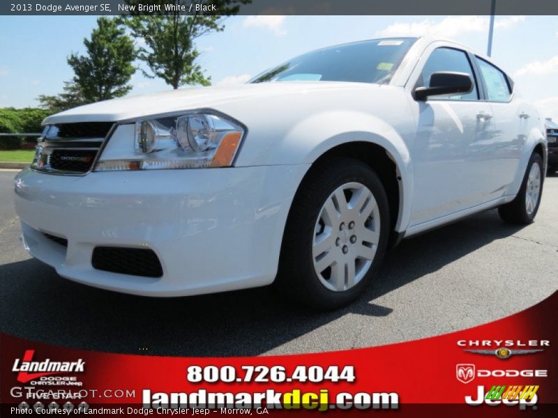 New Bright White / Black 2013 Dodge Avenger SE
