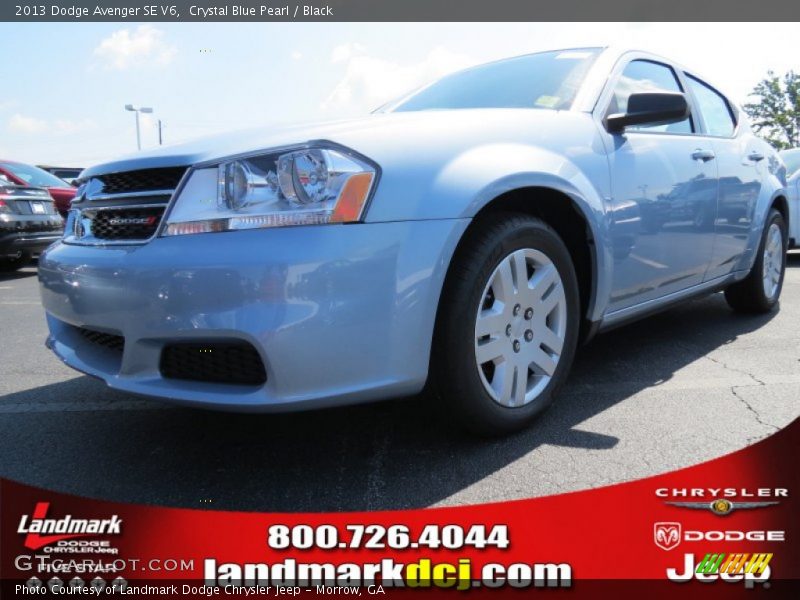 Crystal Blue Pearl / Black 2013 Dodge Avenger SE V6