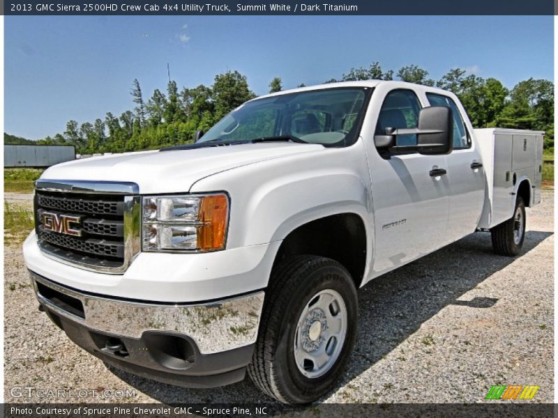 Summit White / Dark Titanium 2013 GMC Sierra 2500HD Crew Cab 4x4 Utility Truck