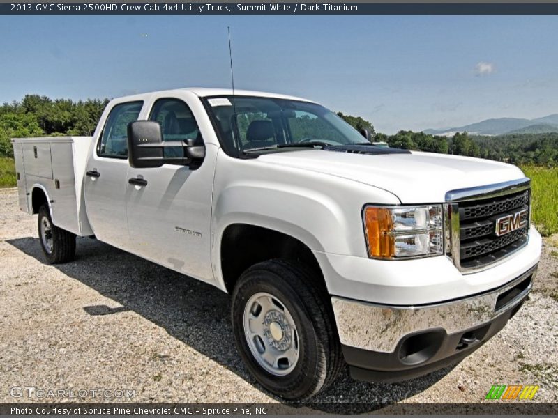 Front 3/4 View of 2013 Sierra 2500HD Crew Cab 4x4 Utility Truck