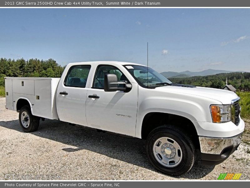 Summit White / Dark Titanium 2013 GMC Sierra 2500HD Crew Cab 4x4 Utility Truck