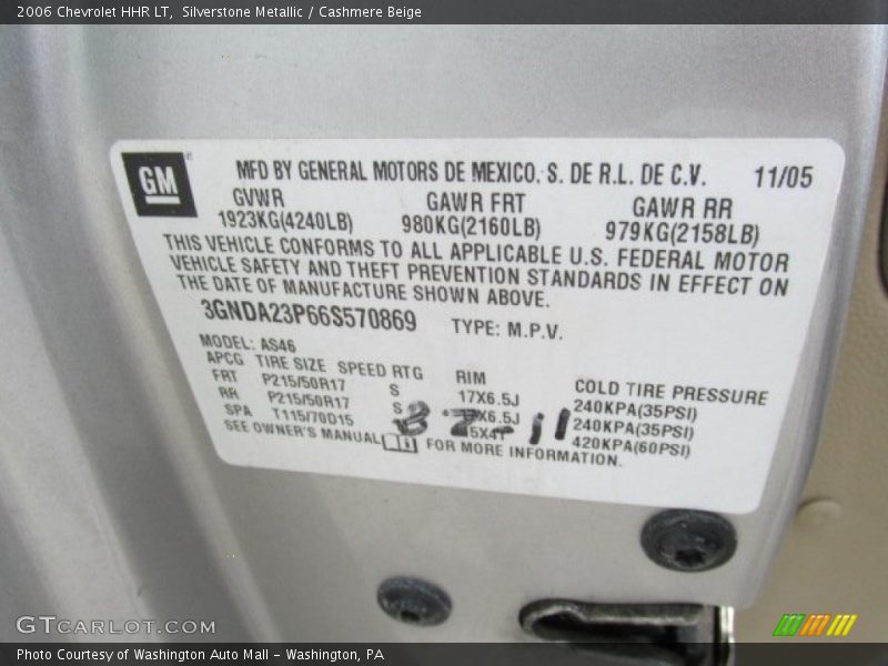 Silverstone Metallic / Cashmere Beige 2006 Chevrolet HHR LT