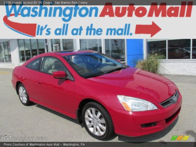 San Marino Red / Ivory 2006 Honda Accord EX V6 Coupe