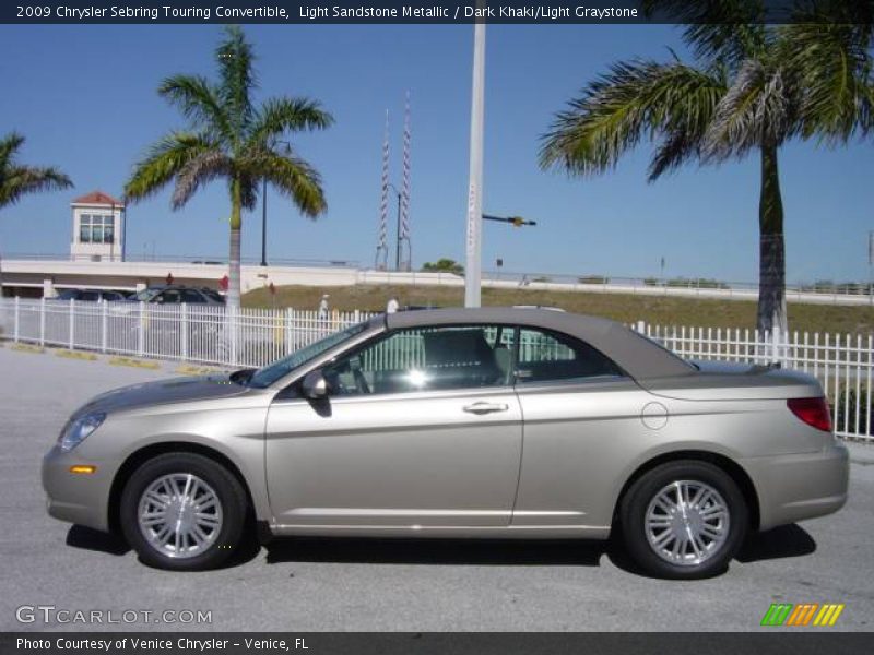 Light Sandstone Metallic / Dark Khaki/Light Graystone 2009 Chrysler Sebring Touring Convertible