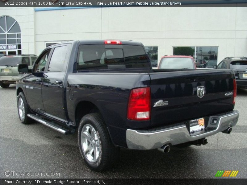 True Blue Pearl / Light Pebble Beige/Bark Brown 2012 Dodge Ram 1500 Big Horn Crew Cab 4x4