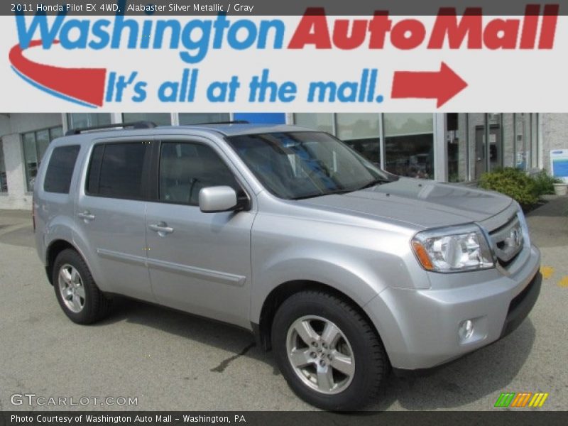 Alabaster Silver Metallic / Gray 2011 Honda Pilot EX 4WD