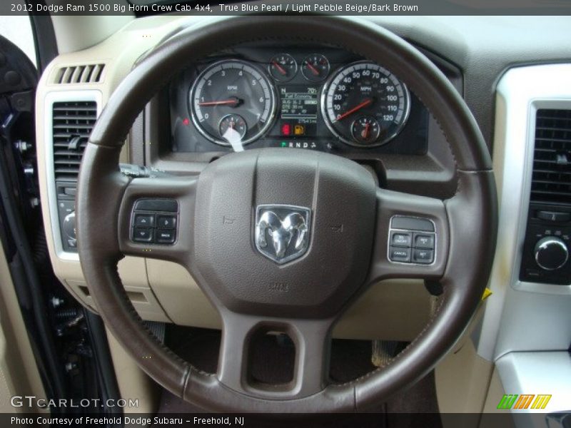 True Blue Pearl / Light Pebble Beige/Bark Brown 2012 Dodge Ram 1500 Big Horn Crew Cab 4x4