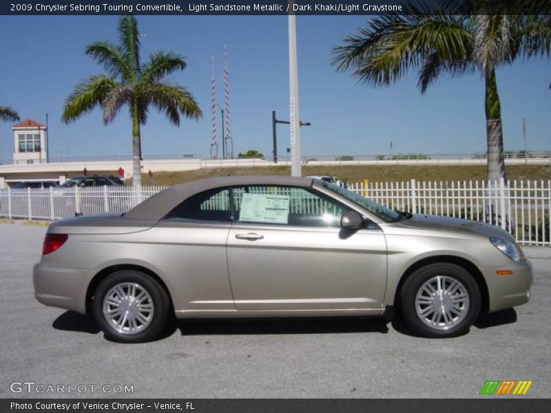 Light Sandstone Metallic / Dark Khaki/Light Graystone 2009 Chrysler Sebring Touring Convertible