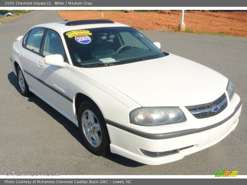 White / Medium Gray 2003 Chevrolet Impala LS