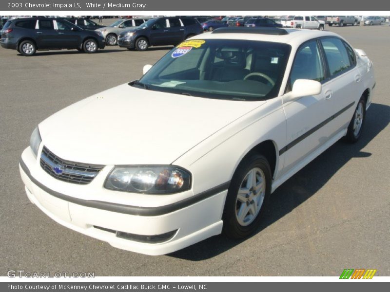 White / Medium Gray 2003 Chevrolet Impala LS