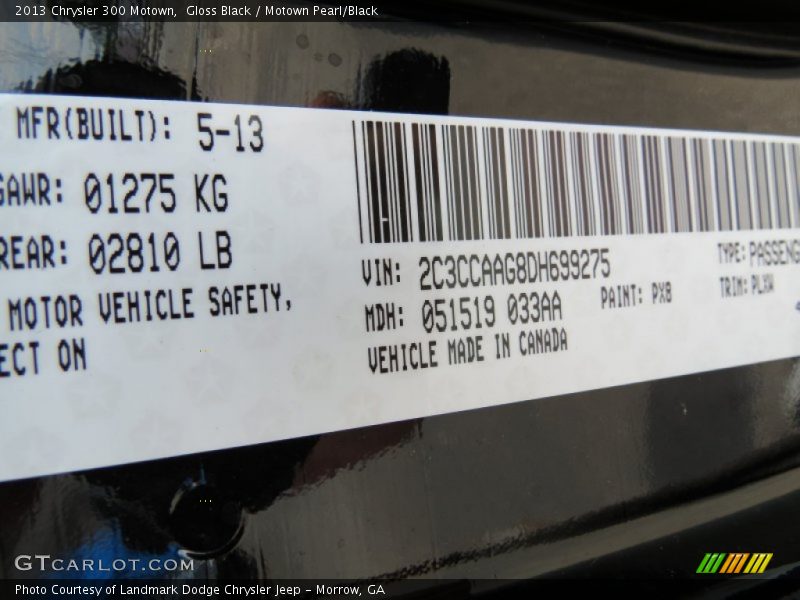 Gloss Black / Motown Pearl/Black 2013 Chrysler 300 Motown