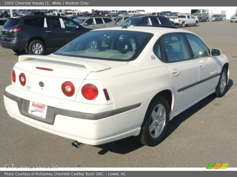 White / Medium Gray 2003 Chevrolet Impala LS