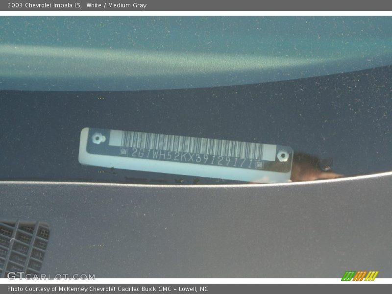 White / Medium Gray 2003 Chevrolet Impala LS