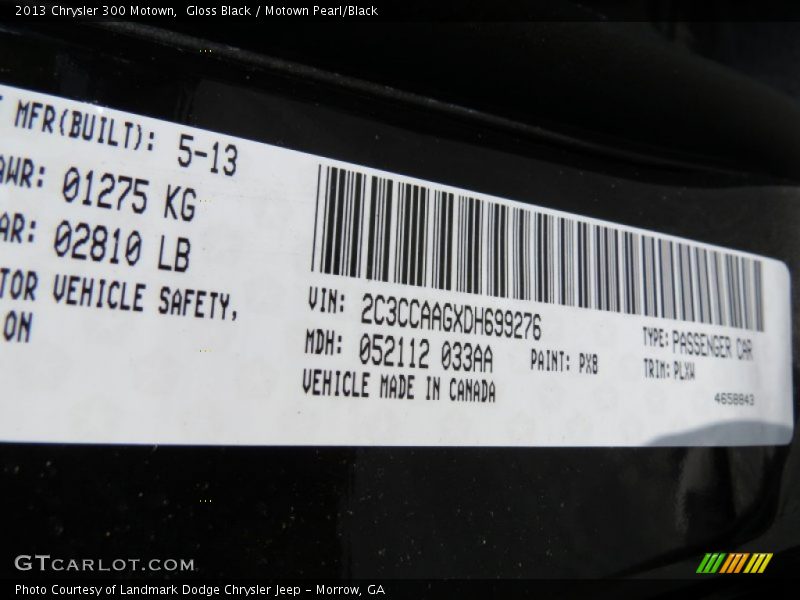 Gloss Black / Motown Pearl/Black 2013 Chrysler 300 Motown