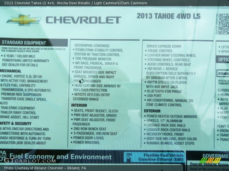 Mocha Steel Metallic / Light Cashmere/Dark Cashmere 2013 Chevrolet Tahoe LS 4x4