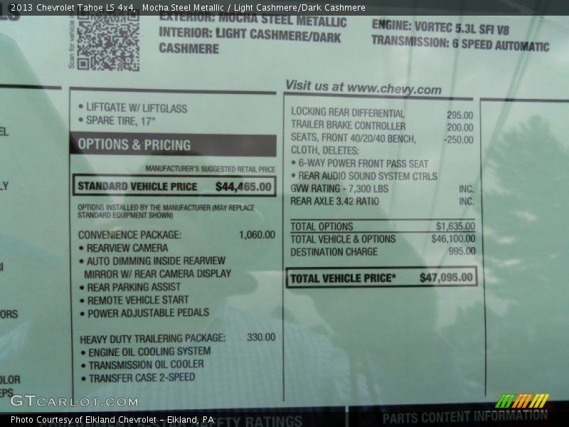 Mocha Steel Metallic / Light Cashmere/Dark Cashmere 2013 Chevrolet Tahoe LS 4x4