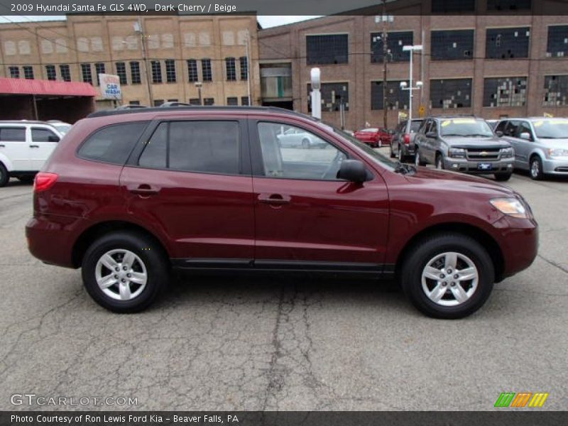 Dark Cherry / Beige 2009 Hyundai Santa Fe GLS 4WD