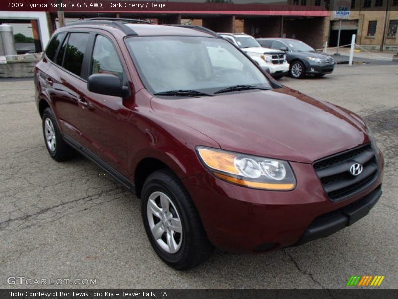 Dark Cherry / Beige 2009 Hyundai Santa Fe GLS 4WD