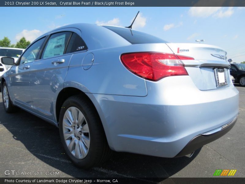 Crystal Blue Pearl / Black/Light Frost Beige 2013 Chrysler 200 LX Sedan