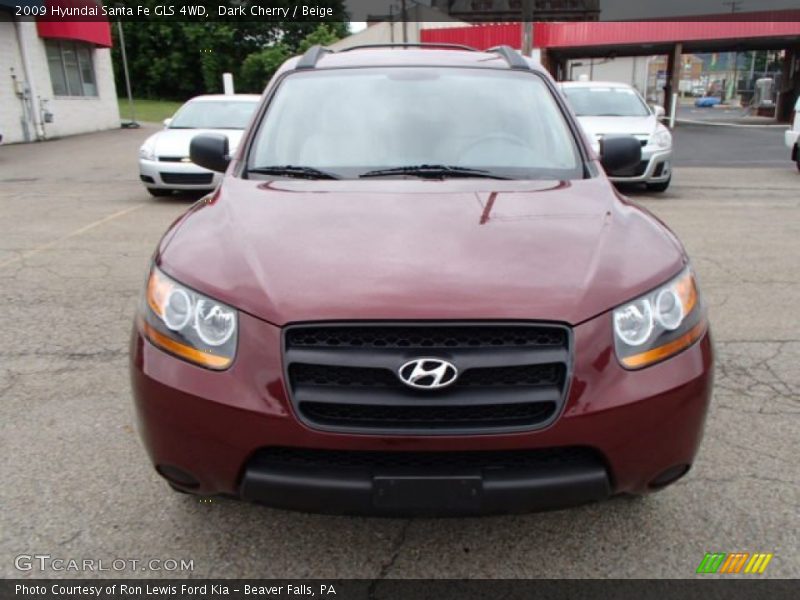 Dark Cherry / Beige 2009 Hyundai Santa Fe GLS 4WD