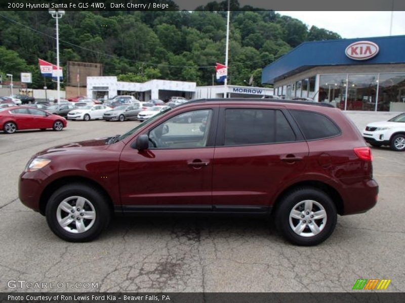 Dark Cherry / Beige 2009 Hyundai Santa Fe GLS 4WD