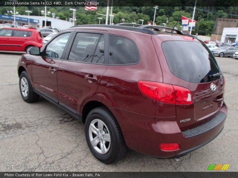 Dark Cherry / Beige 2009 Hyundai Santa Fe GLS 4WD