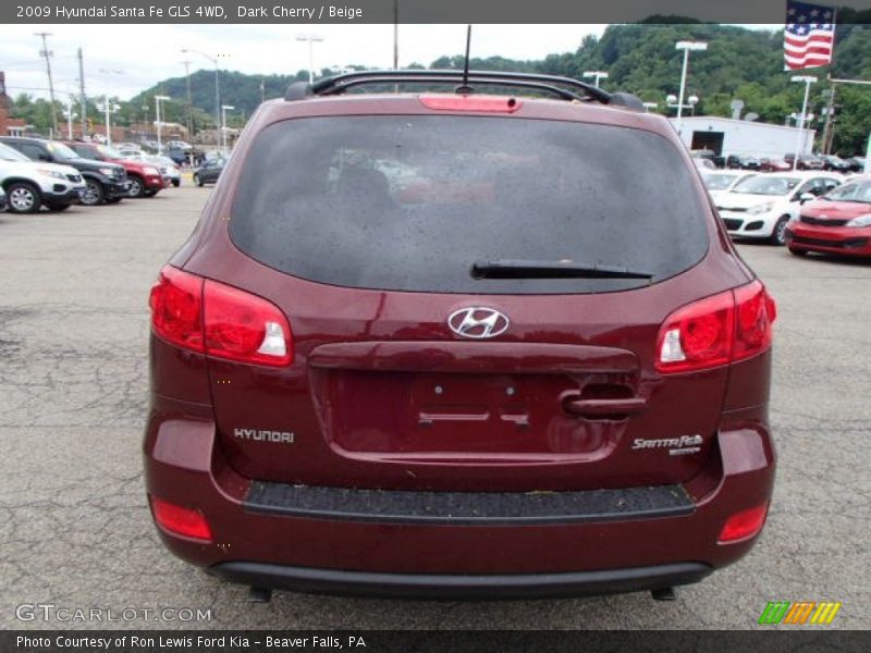 Dark Cherry / Beige 2009 Hyundai Santa Fe GLS 4WD