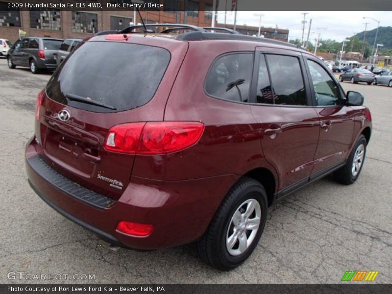 Dark Cherry / Beige 2009 Hyundai Santa Fe GLS 4WD