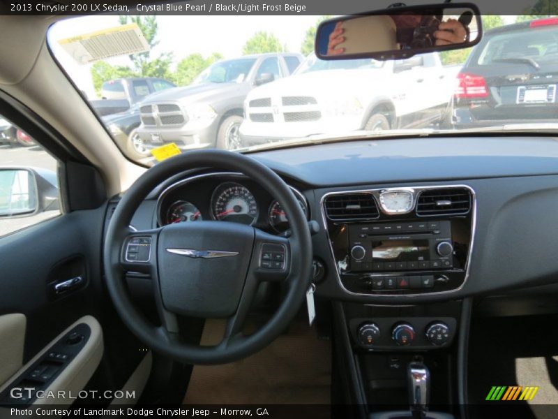 Crystal Blue Pearl / Black/Light Frost Beige 2013 Chrysler 200 LX Sedan