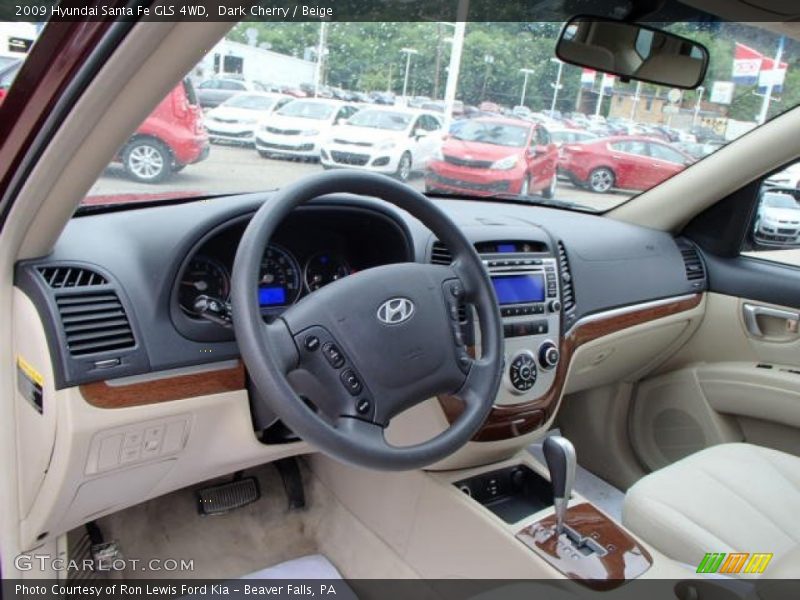 Dark Cherry / Beige 2009 Hyundai Santa Fe GLS 4WD