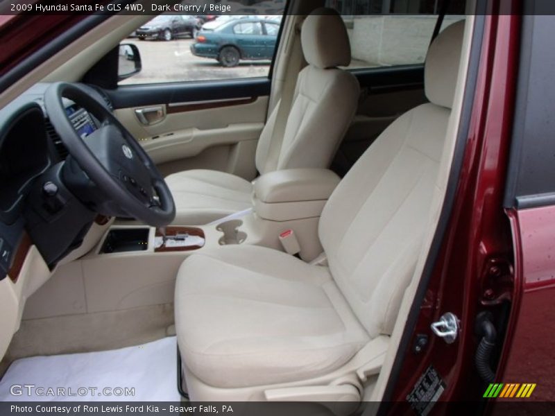 Dark Cherry / Beige 2009 Hyundai Santa Fe GLS 4WD