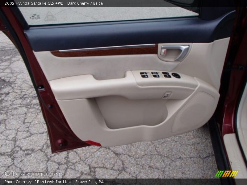 Dark Cherry / Beige 2009 Hyundai Santa Fe GLS 4WD