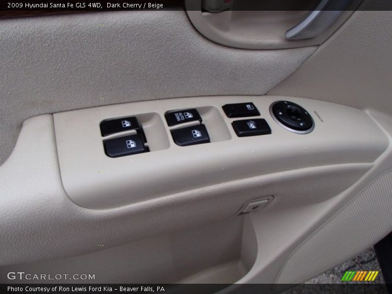 Dark Cherry / Beige 2009 Hyundai Santa Fe GLS 4WD