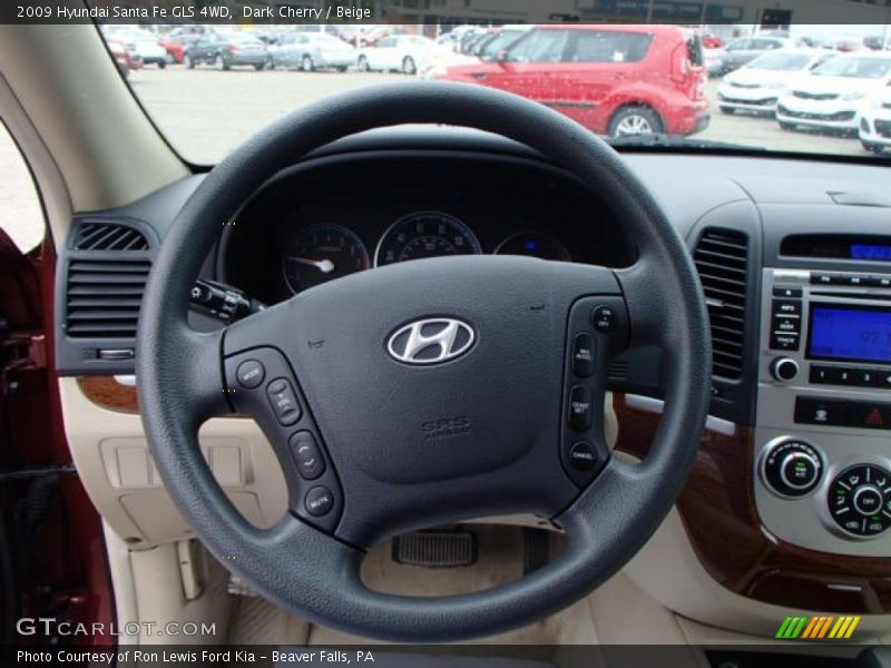 Dark Cherry / Beige 2009 Hyundai Santa Fe GLS 4WD