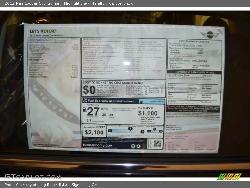 Midnight Black Metallic / Carbon Black 2013 Mini Cooper Countryman