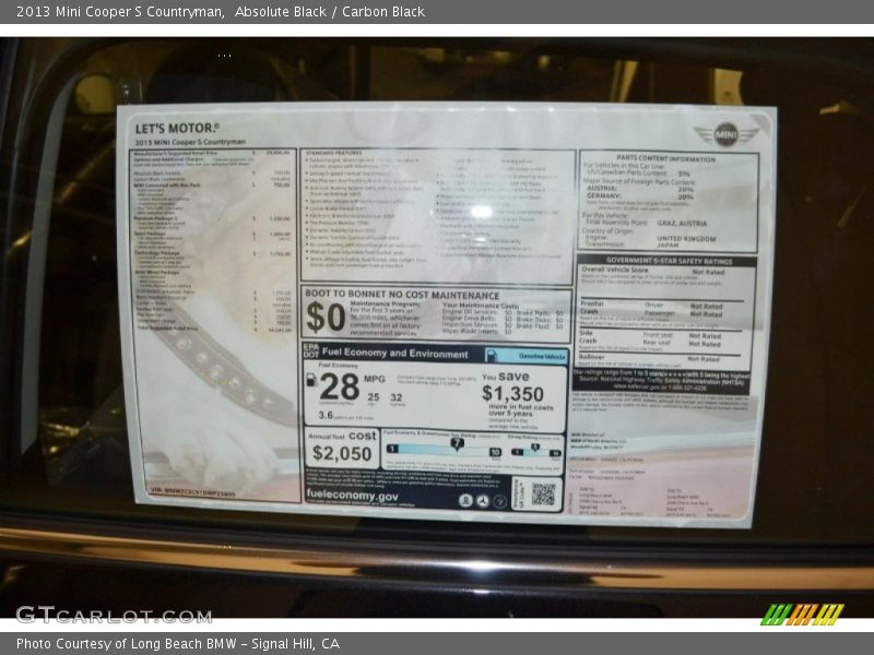 Absolute Black / Carbon Black 2013 Mini Cooper S Countryman