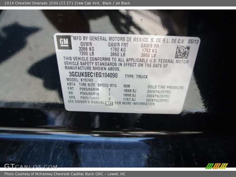 Black / Jet Black 2014 Chevrolet Silverado 1500 LTZ Z71 Crew Cab 4x4