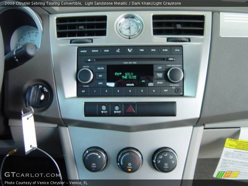 Light Sandstone Metallic / Dark Khaki/Light Graystone 2009 Chrysler Sebring Touring Convertible