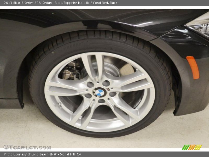 Black Sapphire Metallic / Coral Red/Black 2013 BMW 3 Series 328i Sedan
