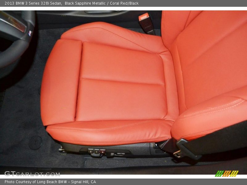 Black Sapphire Metallic / Coral Red/Black 2013 BMW 3 Series 328i Sedan