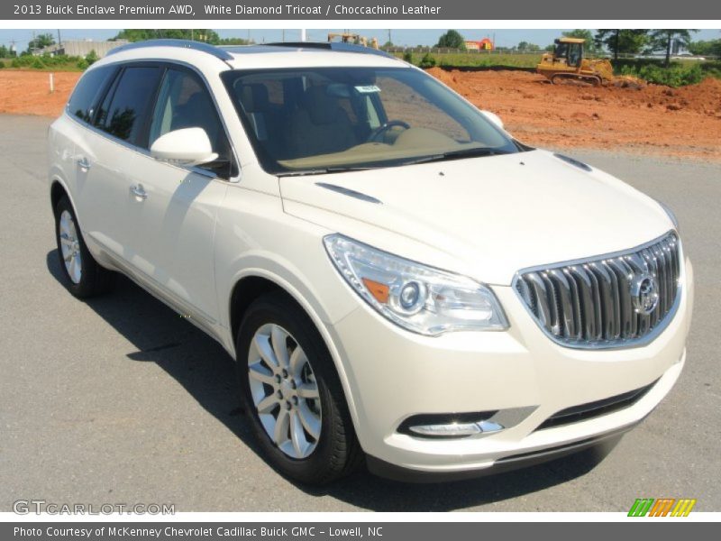 White Diamond Tricoat / Choccachino Leather 2013 Buick Enclave Premium AWD