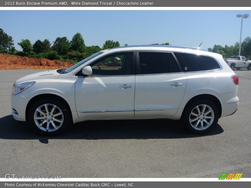 White Diamond Tricoat / Choccachino Leather 2013 Buick Enclave Premium AWD