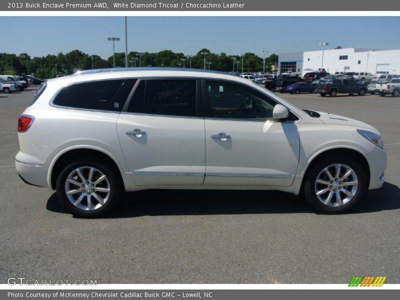 White Diamond Tricoat / Choccachino Leather 2013 Buick Enclave Premium AWD