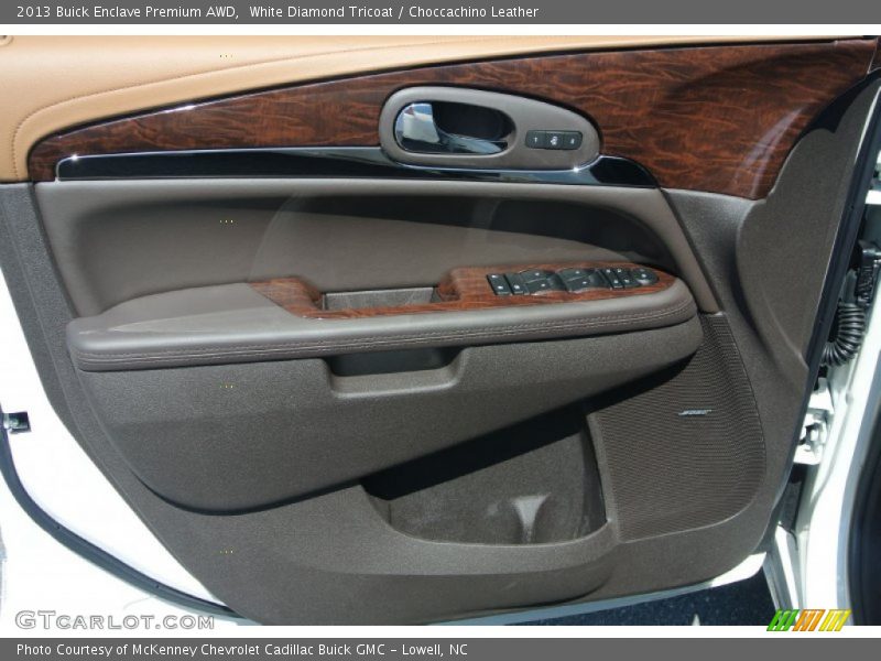 White Diamond Tricoat / Choccachino Leather 2013 Buick Enclave Premium AWD
