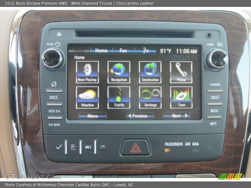 White Diamond Tricoat / Choccachino Leather 2013 Buick Enclave Premium AWD