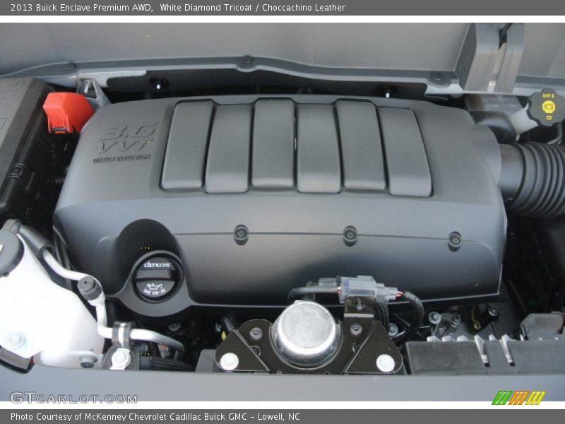 White Diamond Tricoat / Choccachino Leather 2013 Buick Enclave Premium AWD